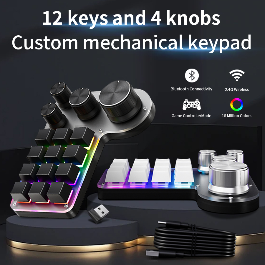 Gaming Keyboard 1 Hand - 3 Modes 12 Keys Mechanical Keyboard