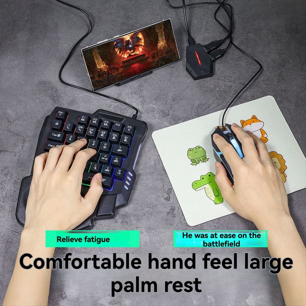 Gaming Keyboard 1 Hand - Goodprice 35Key Ergonomics RGB Gaming Keyboard+Keyboard
