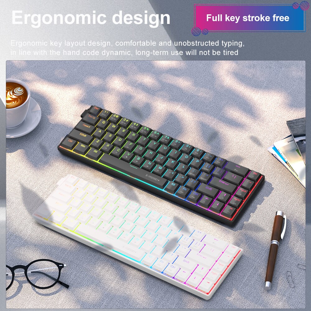 E-YOOSO A68 RGB Mini Slim USB  - Gaming Keyboard Bundle ulasan dan harga