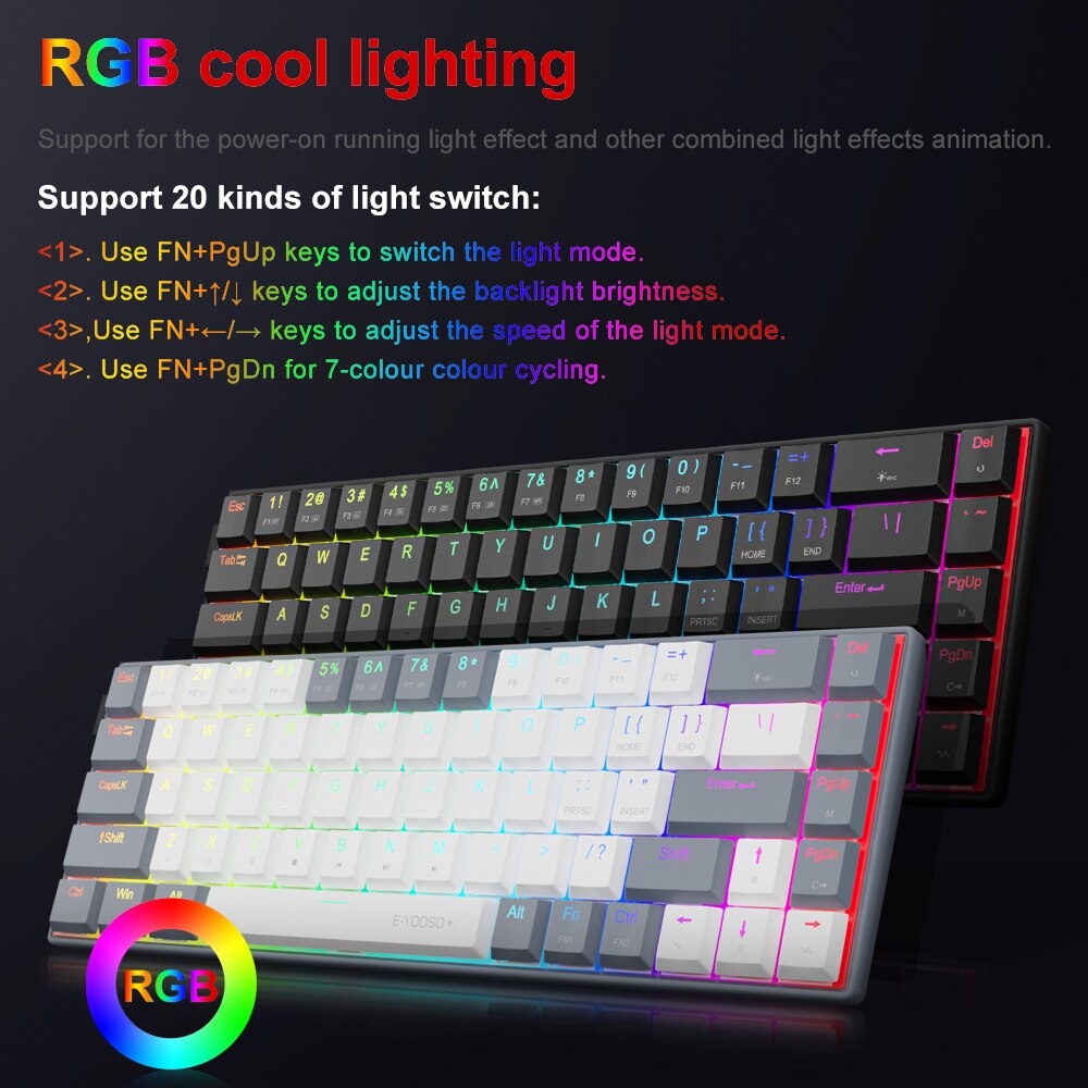 E-YOOSO A68 RGB Mini Slim USB  - Gaming Keyboard Bundle ulasan dan harga