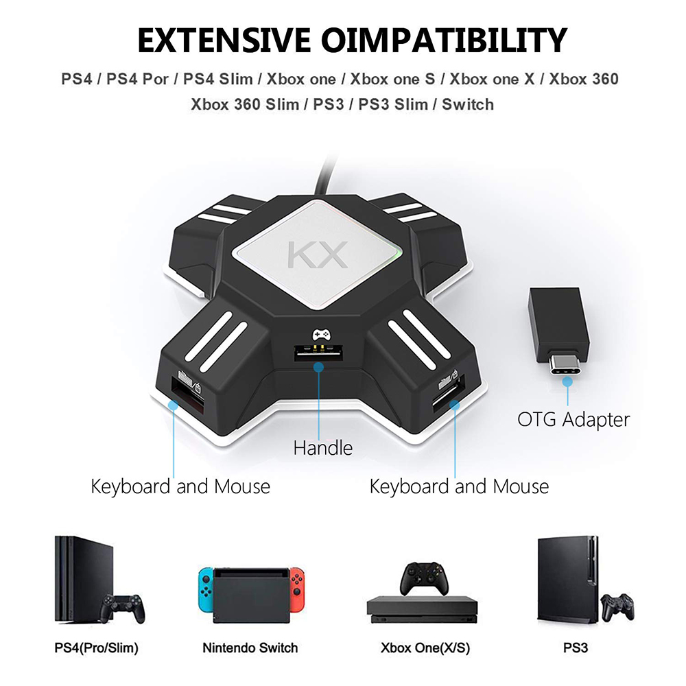 KX Adapter for PS4 Controller  - Gaming Keyboard And Mouse For Xbox ulasan dan harga