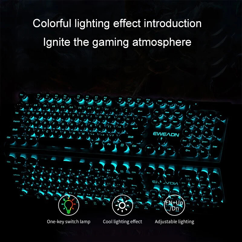 Retro Punk Mechanical Feel Key - Gaming Keyboard And Mouse ulasan dan harga