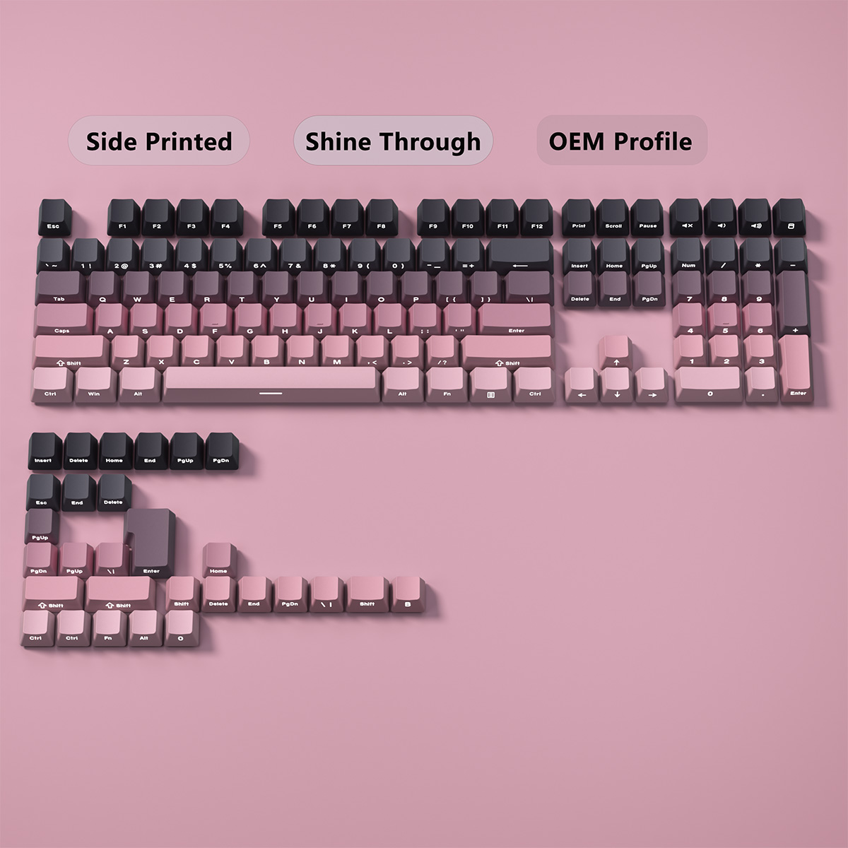Gradient Keycaps Side Printed  - Gaming Keyboard Typewriter ulasan dan harga