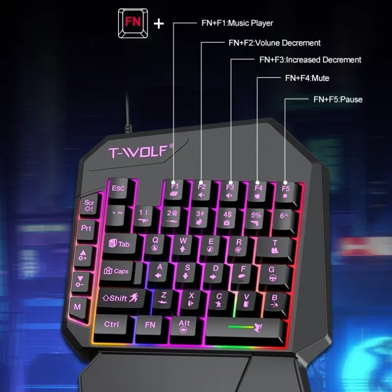 5 In 1 Set 35keys One Handedly - Gaming Keyboard 1 Hand ulasan dan harga
