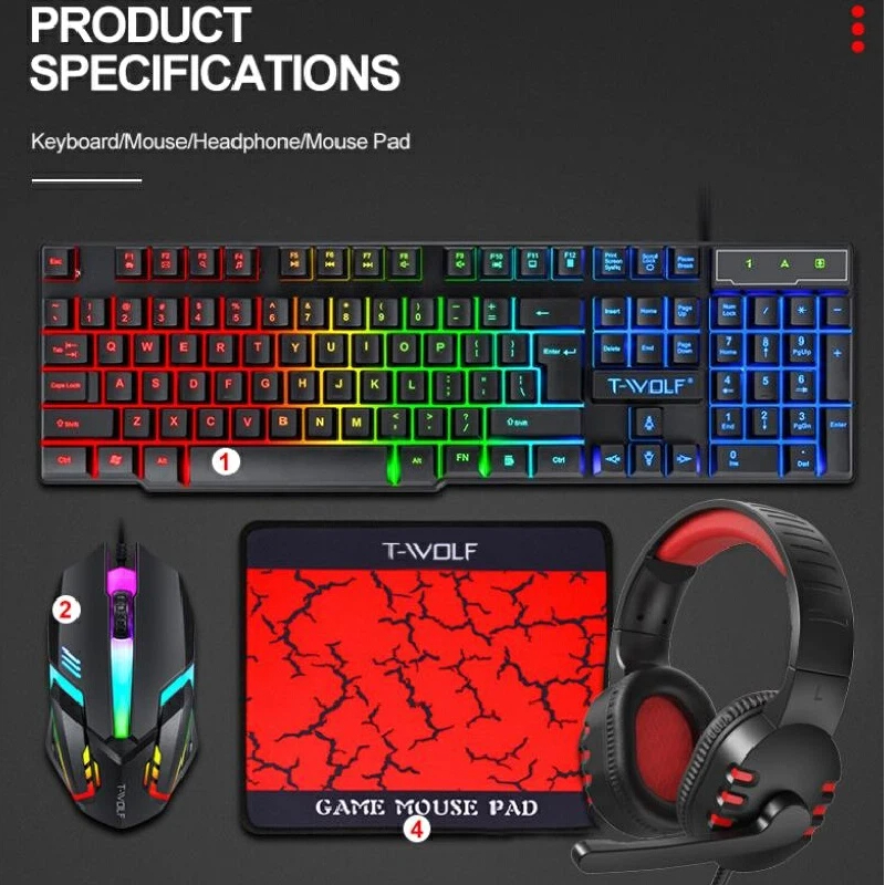 Spanish Russian Keyboard Layou - Gaming Keyboard Mouse And Headset Combo ulasan dan harga