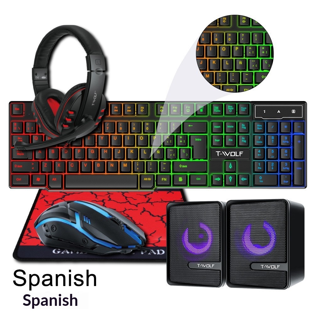 Spanish Russian Keyboard Layou - Gaming Keyboard Mouse And Headset Combo ulasan dan harga
