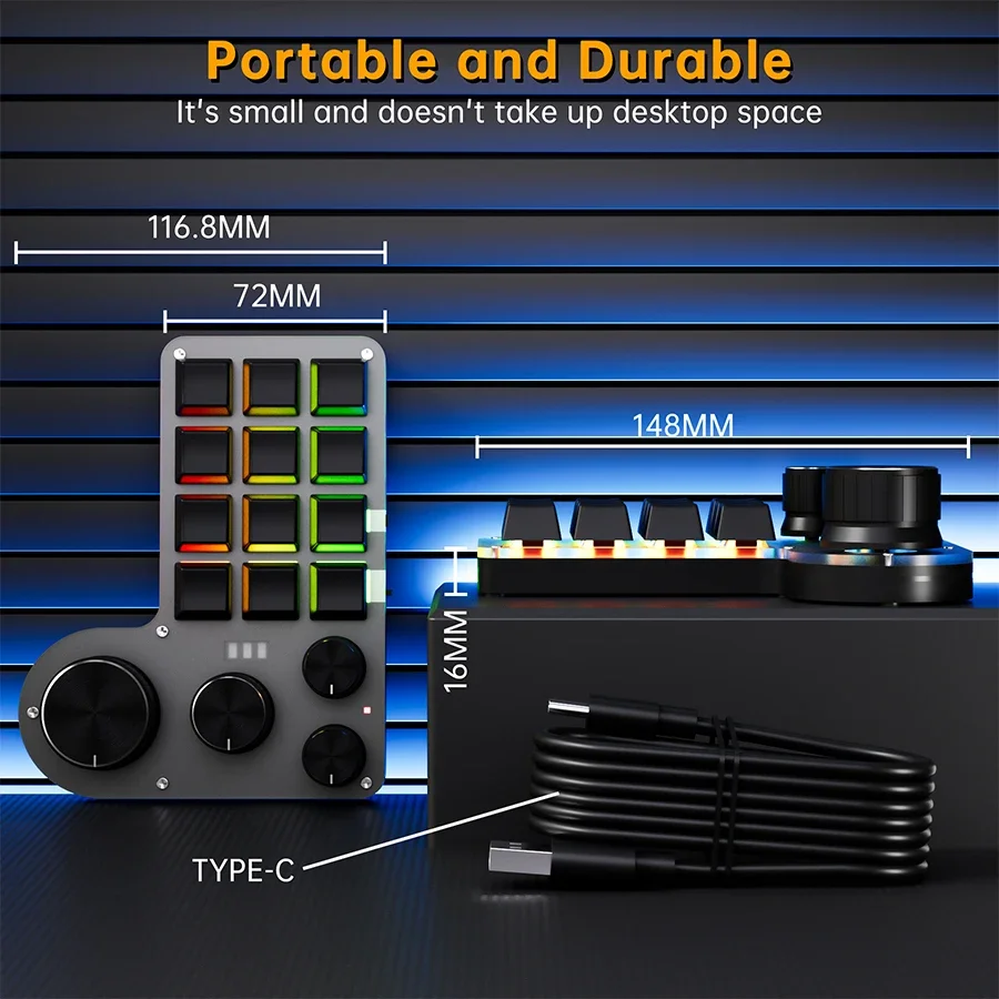 3 Modes 12 Keys Mechanical Key - Gaming Keyboard 1 Hand ulasan dan harga