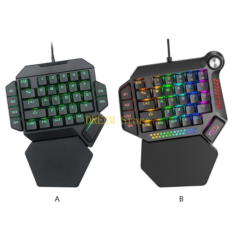 Single Hand RGB Luminous Backl - Gaming Keyboard 1 Hand ulasan dan harga