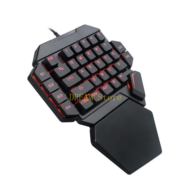 Single Hand RGB Luminous Backl - Gaming Keyboard 1 Hand ulasan dan harga