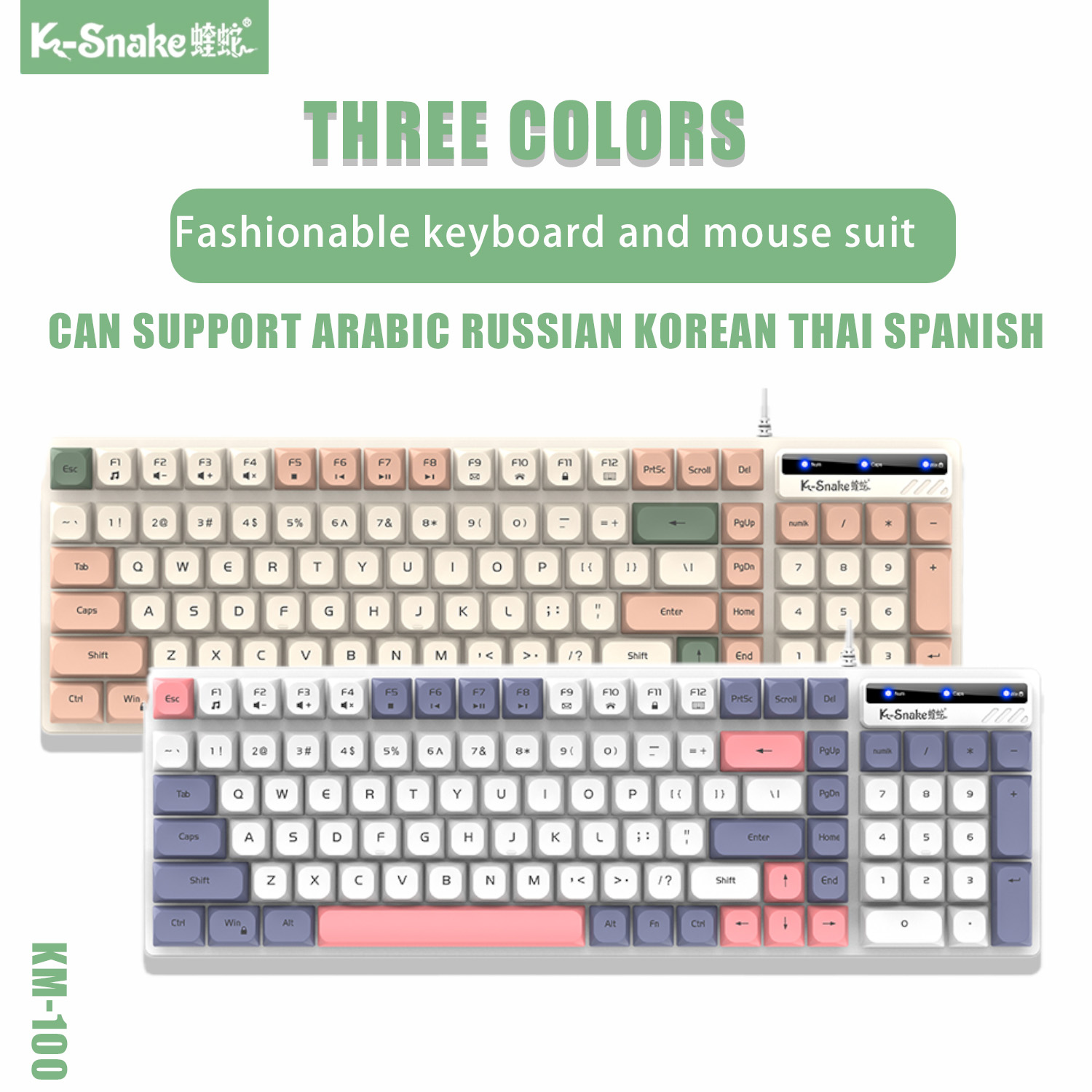 K-Snake KM100 Wired Fashion Ke - Gaming Keyboard And Mouse For Xbox ulasan dan harga