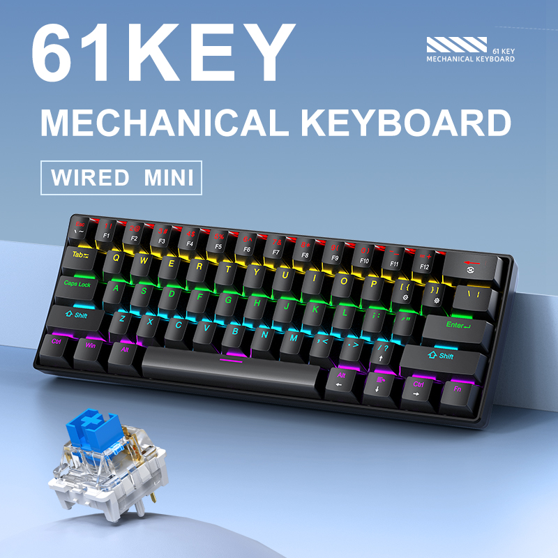 K61 Wired Mechanical Gaming Ke - Gaming Keyboard And Mouse For Xbox ulasan dan harga