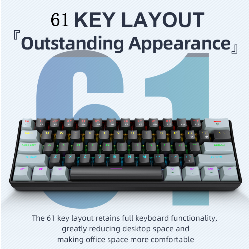 K61 Wired Mechanical Gaming Ke - Gaming Keyboard And Mouse For Xbox ulasan dan harga