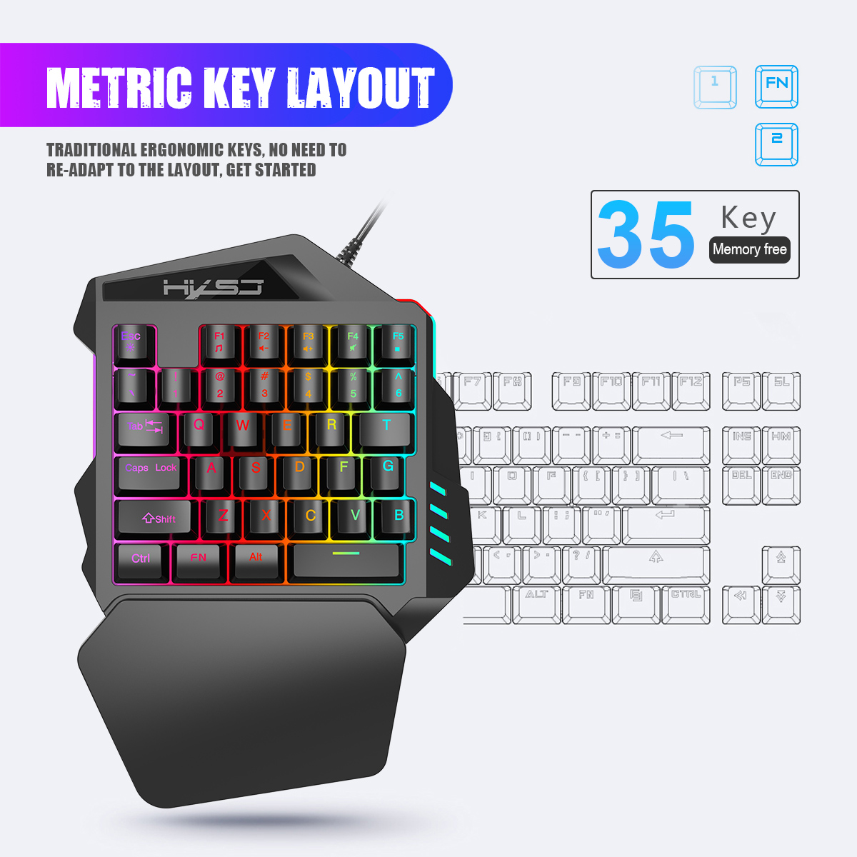 Best sale 35 Keys Film Membran - Gaming Keyboard 1 Hand ulasan dan harga