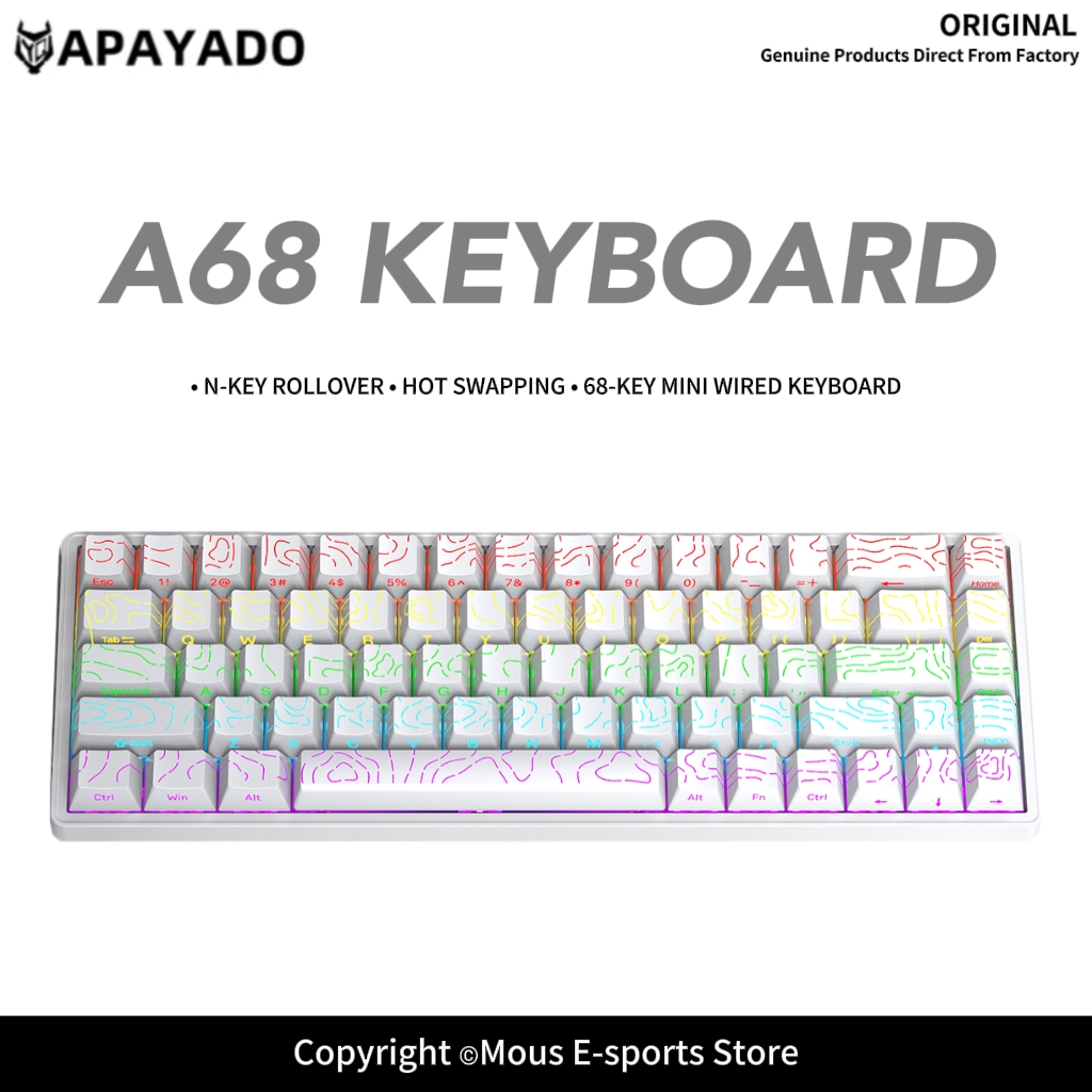 APAYADO A68 Wired Mechanical K - Gaming Keyboard Bundle ulasan dan harga