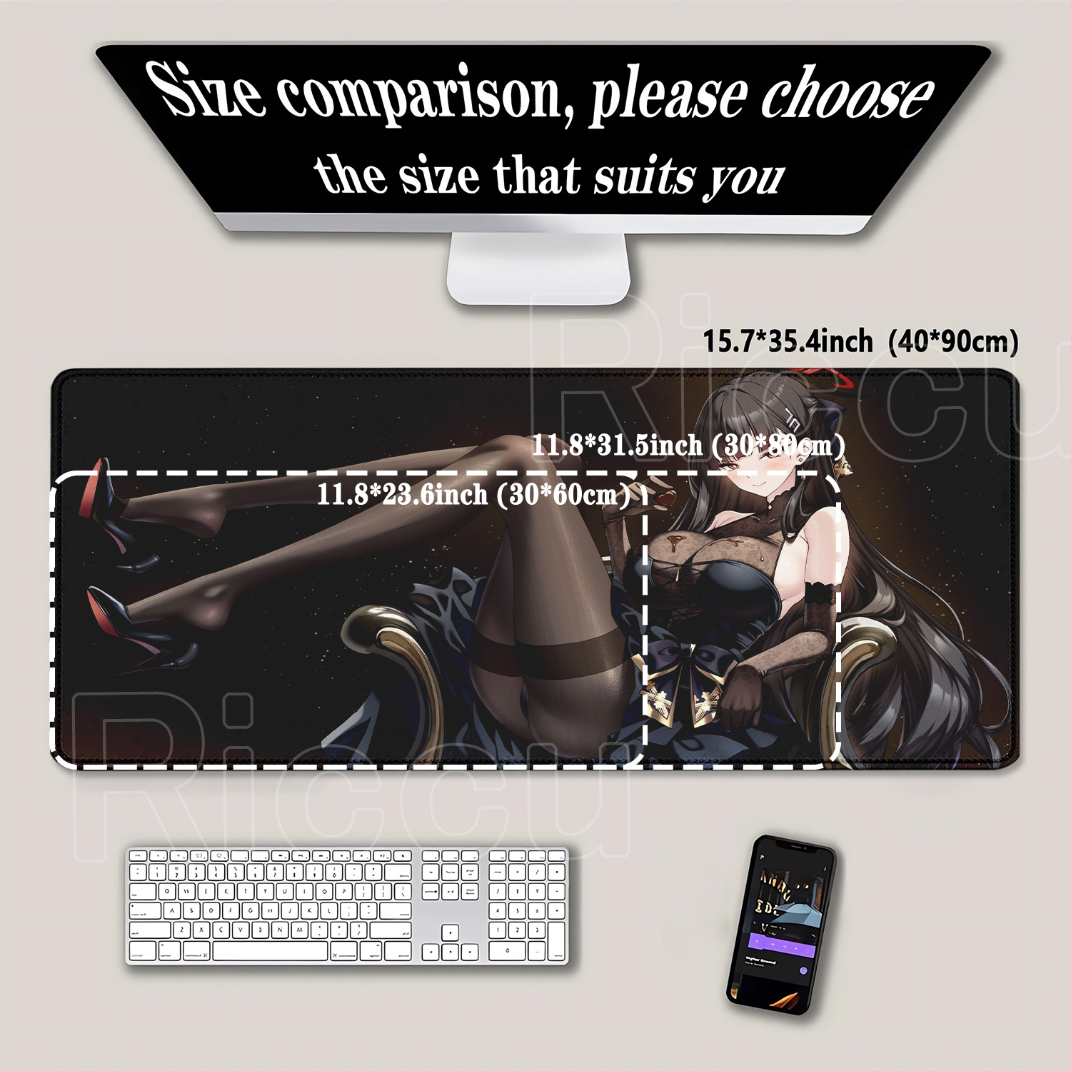 Anime girl Tsukatsuki Rio Blue - Gaming Keyboard Blue ulasan dan harga